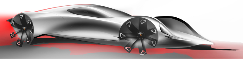 Augustin BARBOT - PORSCHE 918 Supercar lightweight design sketch
